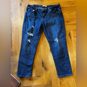 Levi's Dark Blue Distressed Skinny Jeans